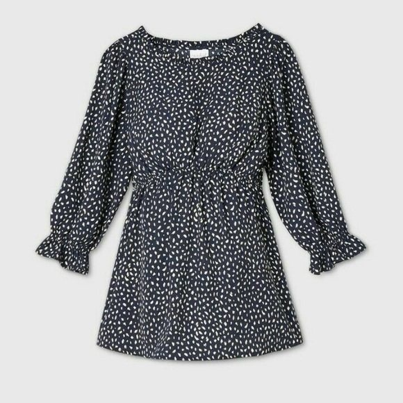 Isabel Maternity by Ingrid & Isabel Tops - Isabel Maternity by Ingrid & Isabel Black and White Ruffled Puff Sleeve Sundress